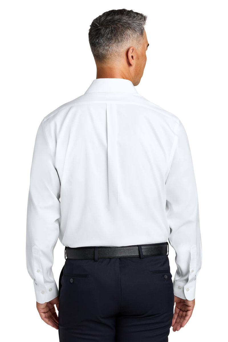 Brooks Brothers Wrinkle-Free Stretch Pinpoint Spread Collar Shirt - White