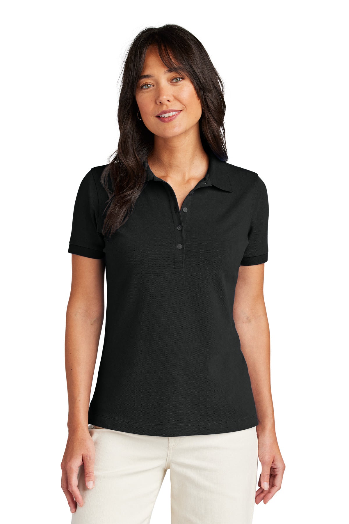 Brooks Brothers Women's Pima Cotton Pique Polo - Deep Black