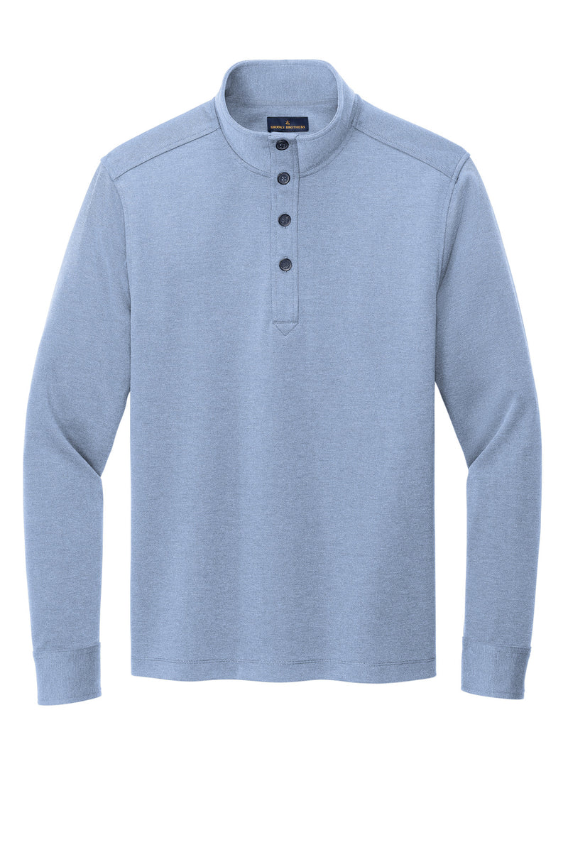 Brooks Brothers Mid-Layer Stretch 1/2-Button - Aegean Blue Heather
