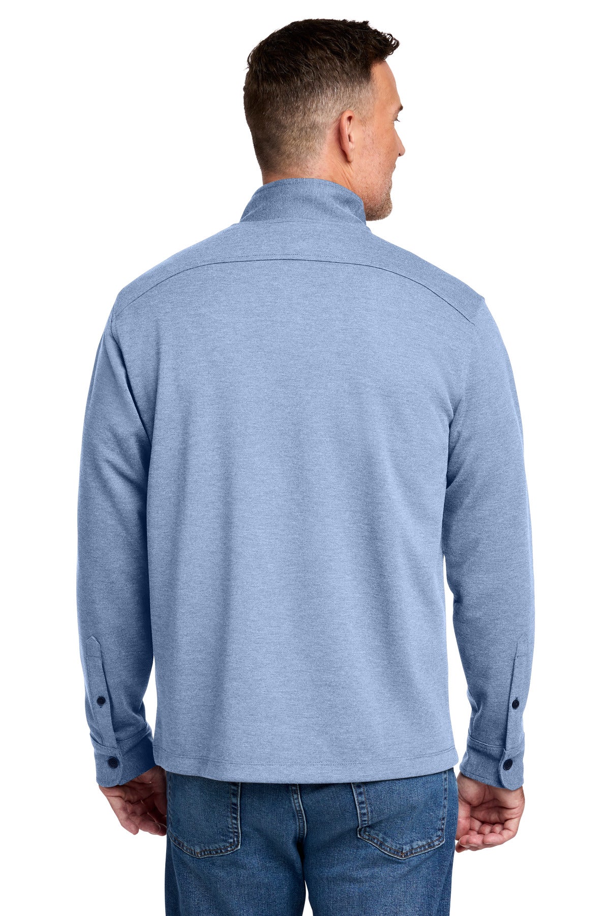 Brooks Brothers Mid-Layer Stretch 1/2-Button - Aegean Blue Heather