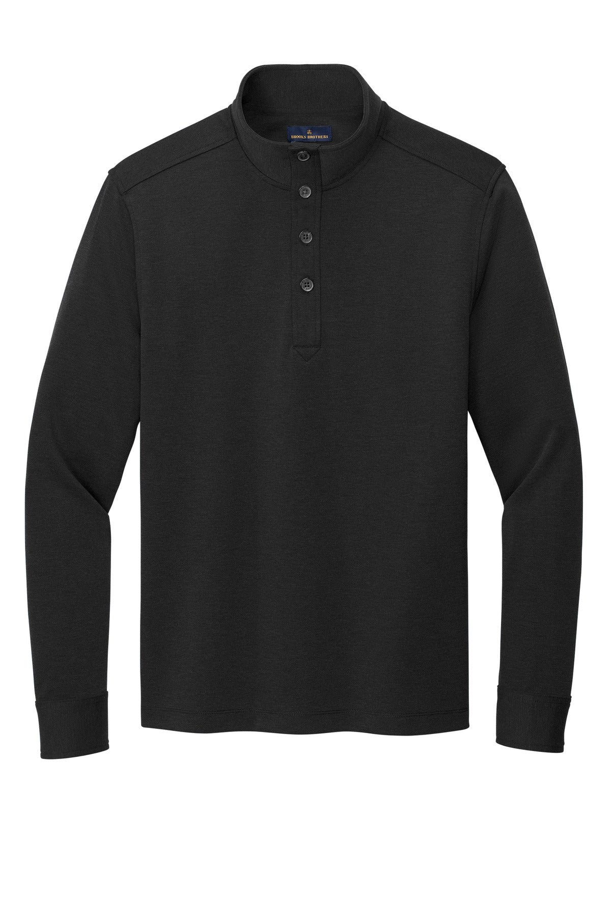 Brooks Brothers Mid-Layer Stretch 1/2-Button - Black Heather
