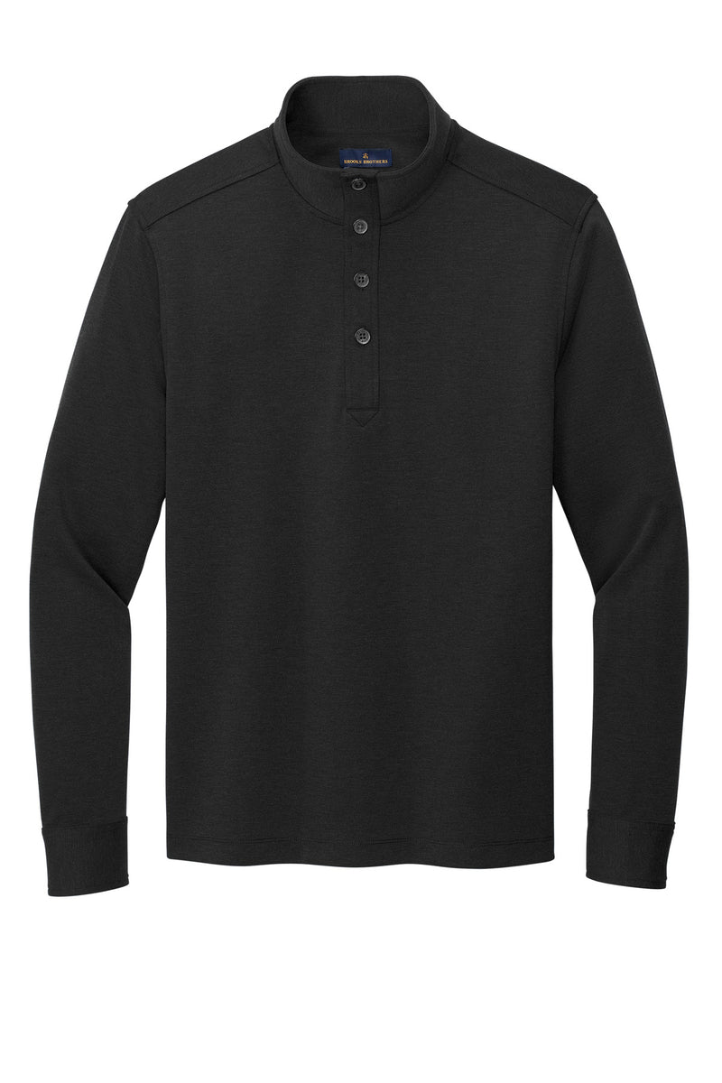 Brooks Brothers Mid-Layer Stretch 1/2-Button - Black Heather