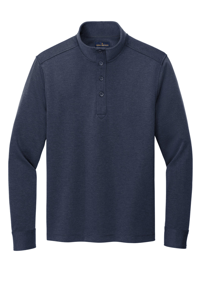 Brooks Brothers Mid-Layer Stretch 1/2-Button - Navy Blazer Heather