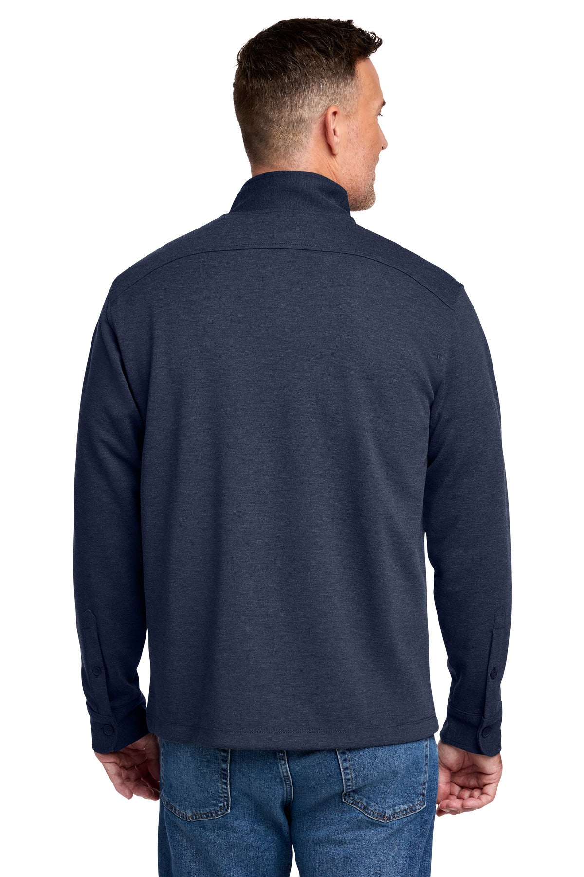 Brooks Brothers Mid-Layer Stretch 1/2-Button - Navy Blazer Heather