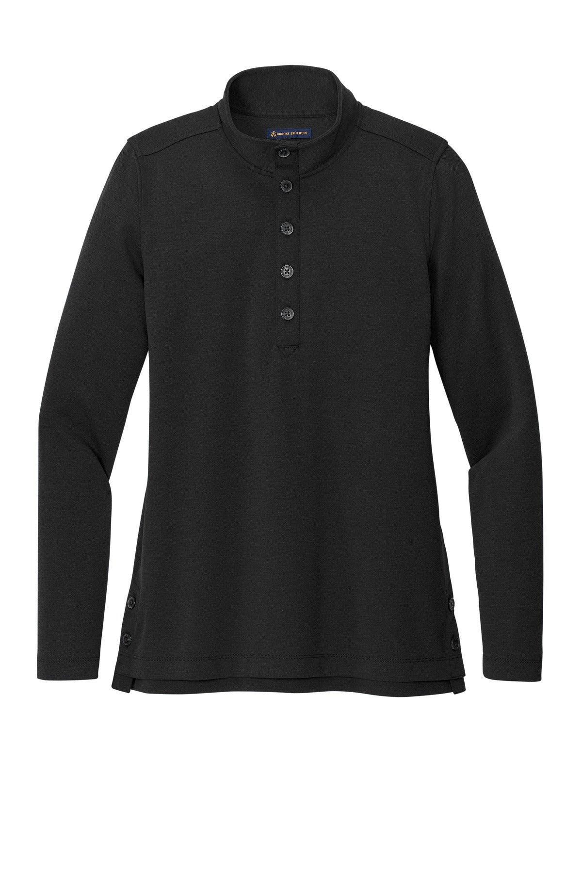 Brooks Brothers Women's Mid-Layer Stretch 1/2-Button - Black Heather
