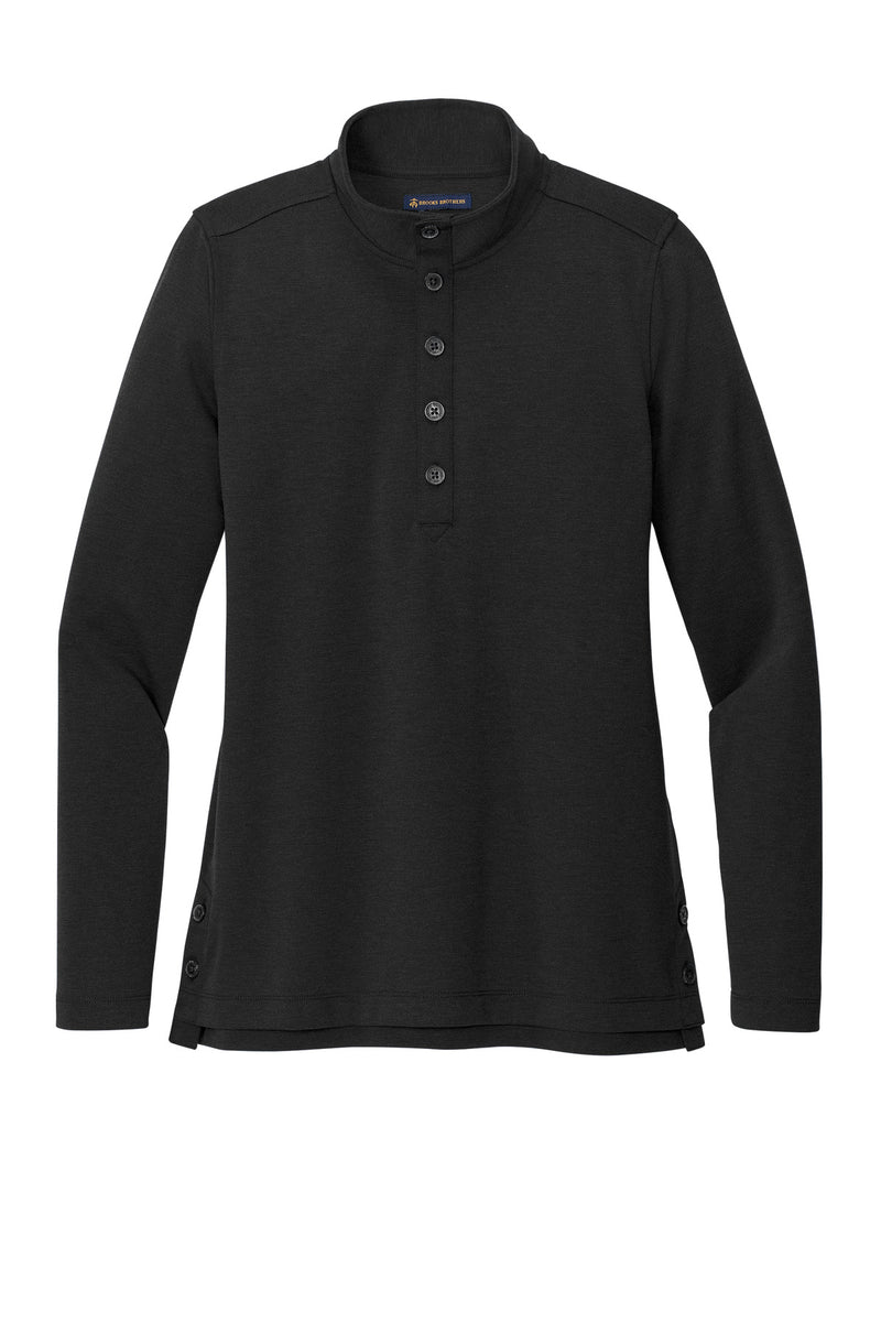 Brooks Brothers Women's Mid-Layer Stretch 1/2-Button - Black Heather