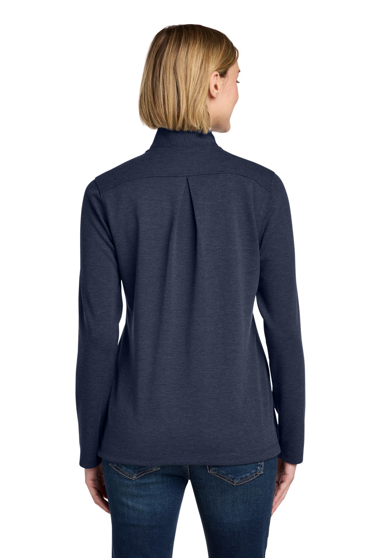 Brooks Brothers Women's Mid-Layer Stretch 1/2-Button - Navy Blazer Heather