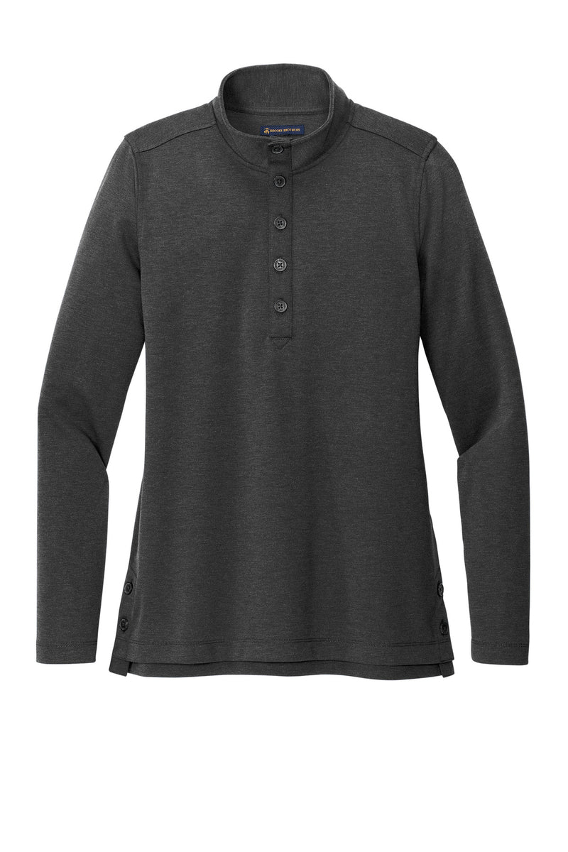 Brooks Brothers Women's Mid-Layer Stretch 1/2-Button - Windsor Grey Heather