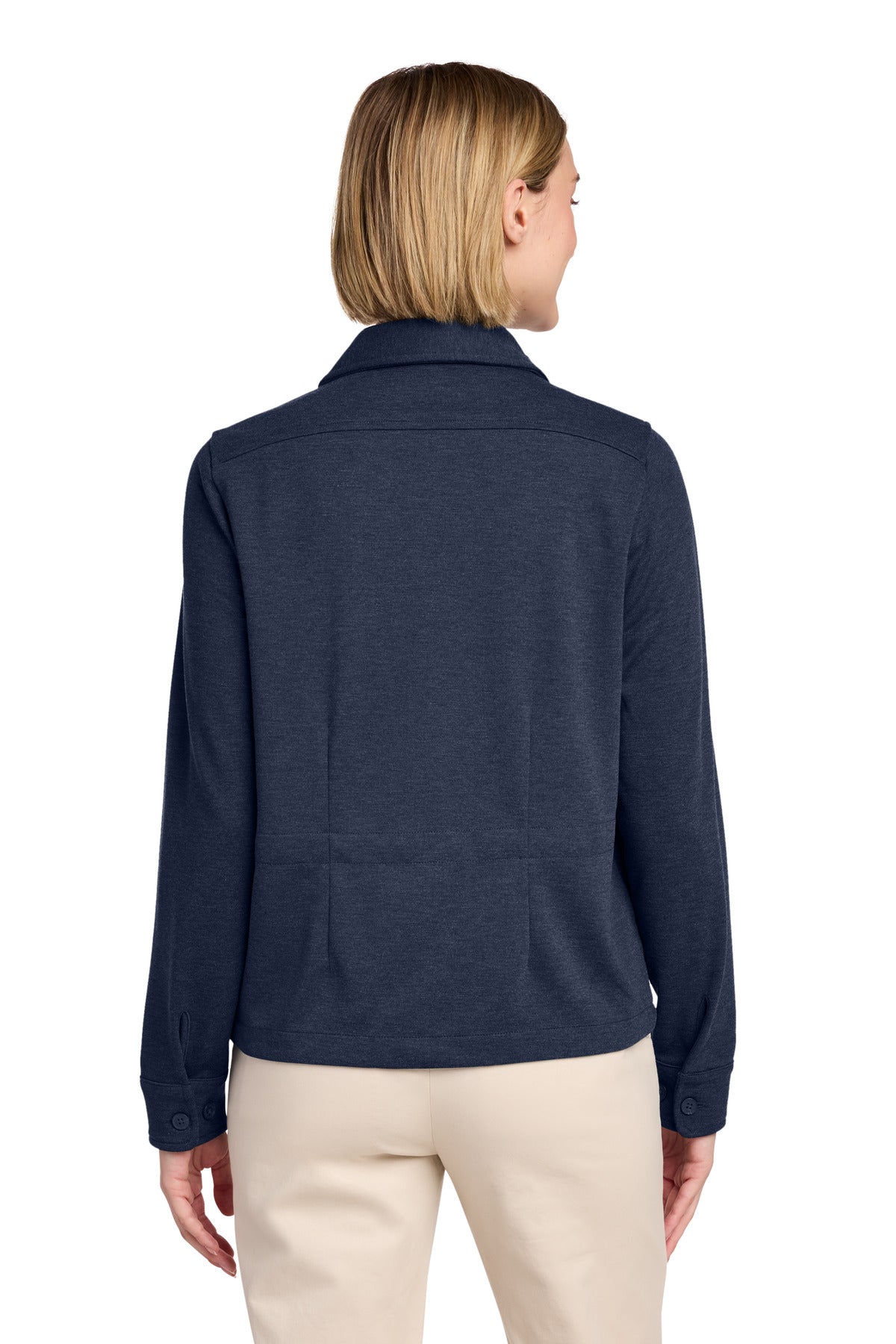 Brooks Brothers Women's Mid-Layer Stretch Button Jacket - Navy Blazer Heather