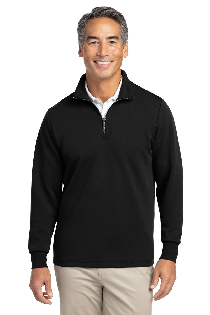 Brooks Brothers Double-Knit 1/4-Zip - Deep Black