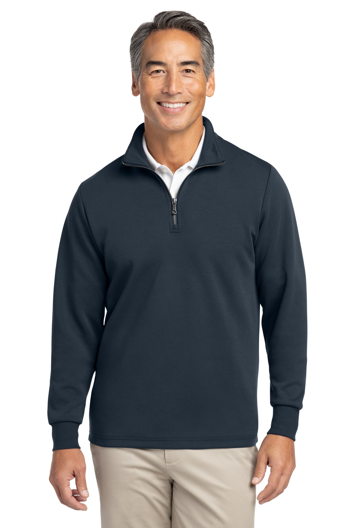 Brooks Brothers Double-Knit 1/4-Zip - Night Navy