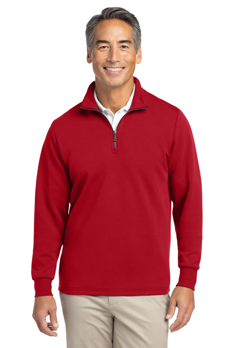 Brooks Brothers Double-Knit 1/4-Zip - Rich Red