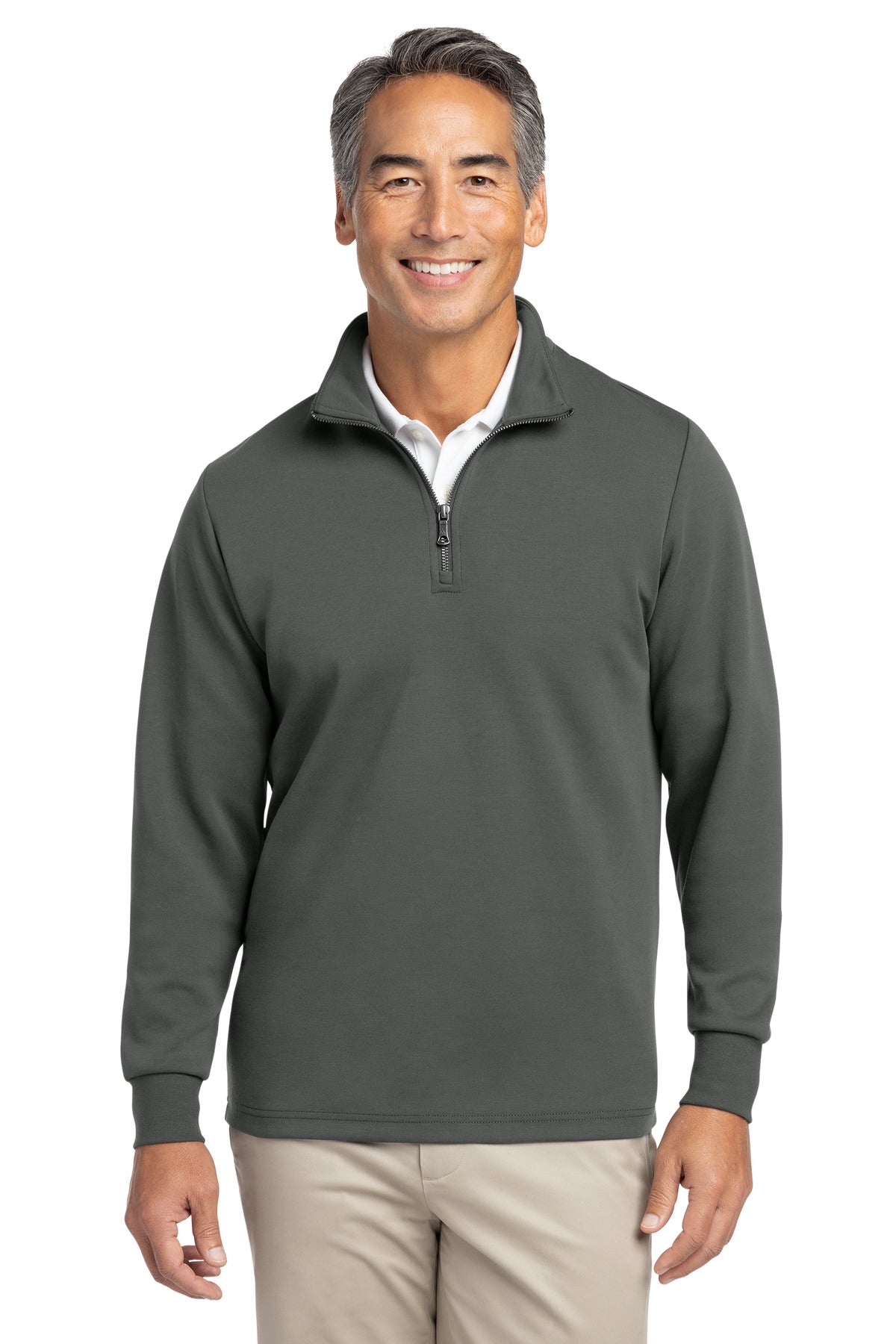 Brooks Brothers Double-Knit 1/4-Zip - Windsor Grey