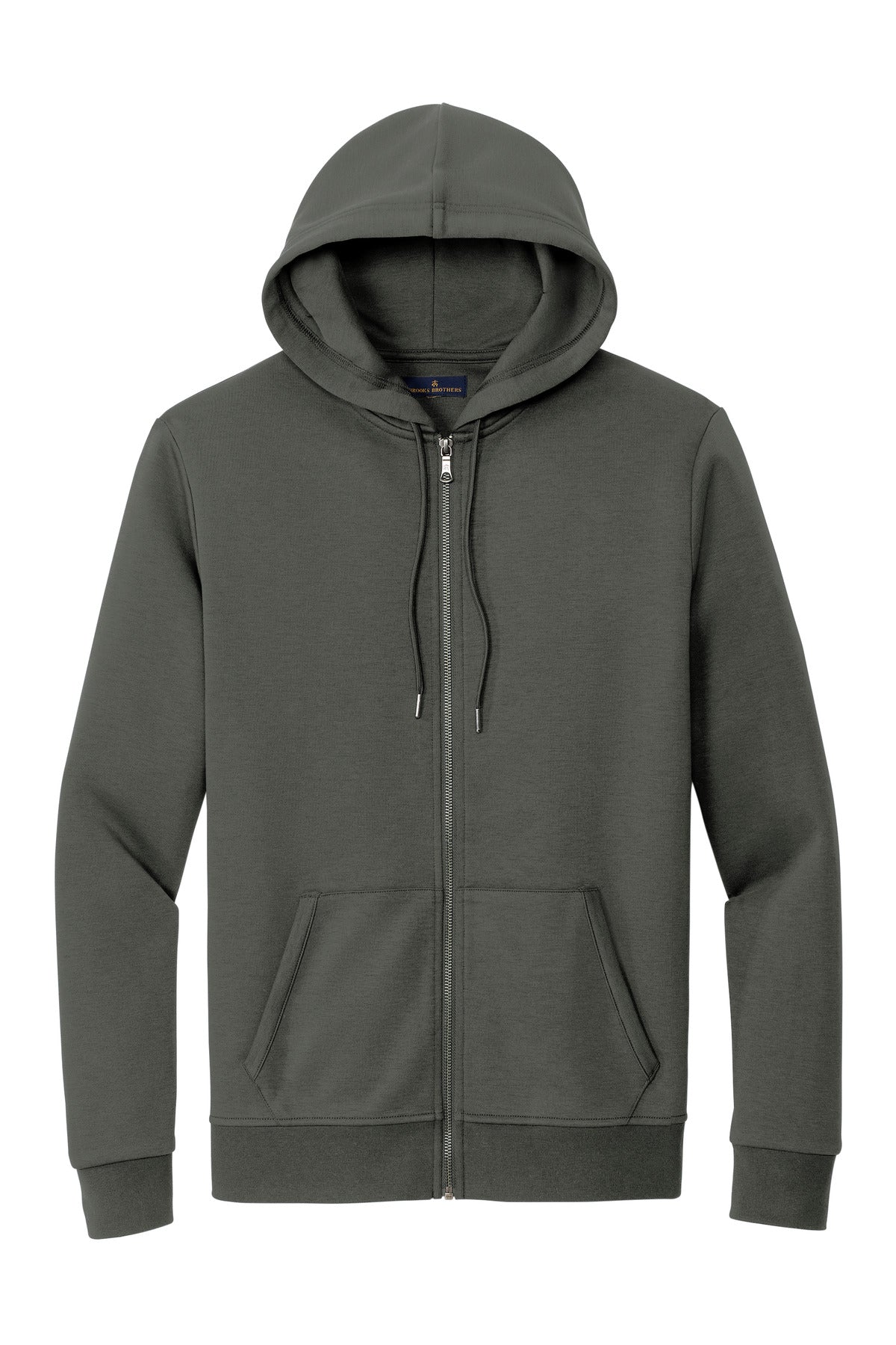 Brooks Brothers Double-Knit Full-Zip Hoodie - Windsor Grey
