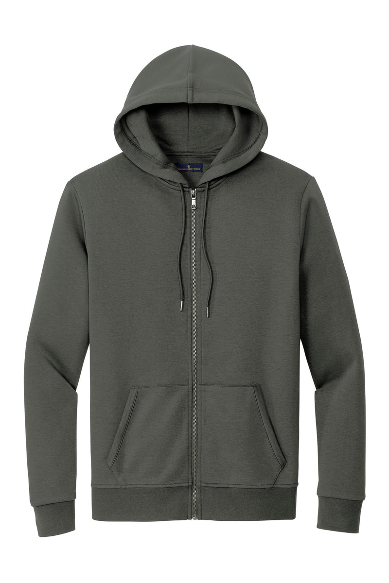 Brooks Brothers Double-Knit Full-Zip Hoodie - Windsor Grey
