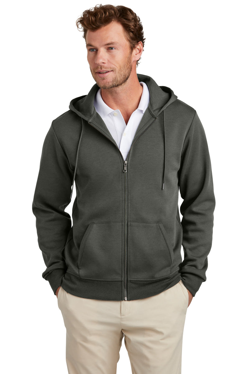 Brooks Brothers Double-Knit Full-Zip Hoodie - Windsor Grey