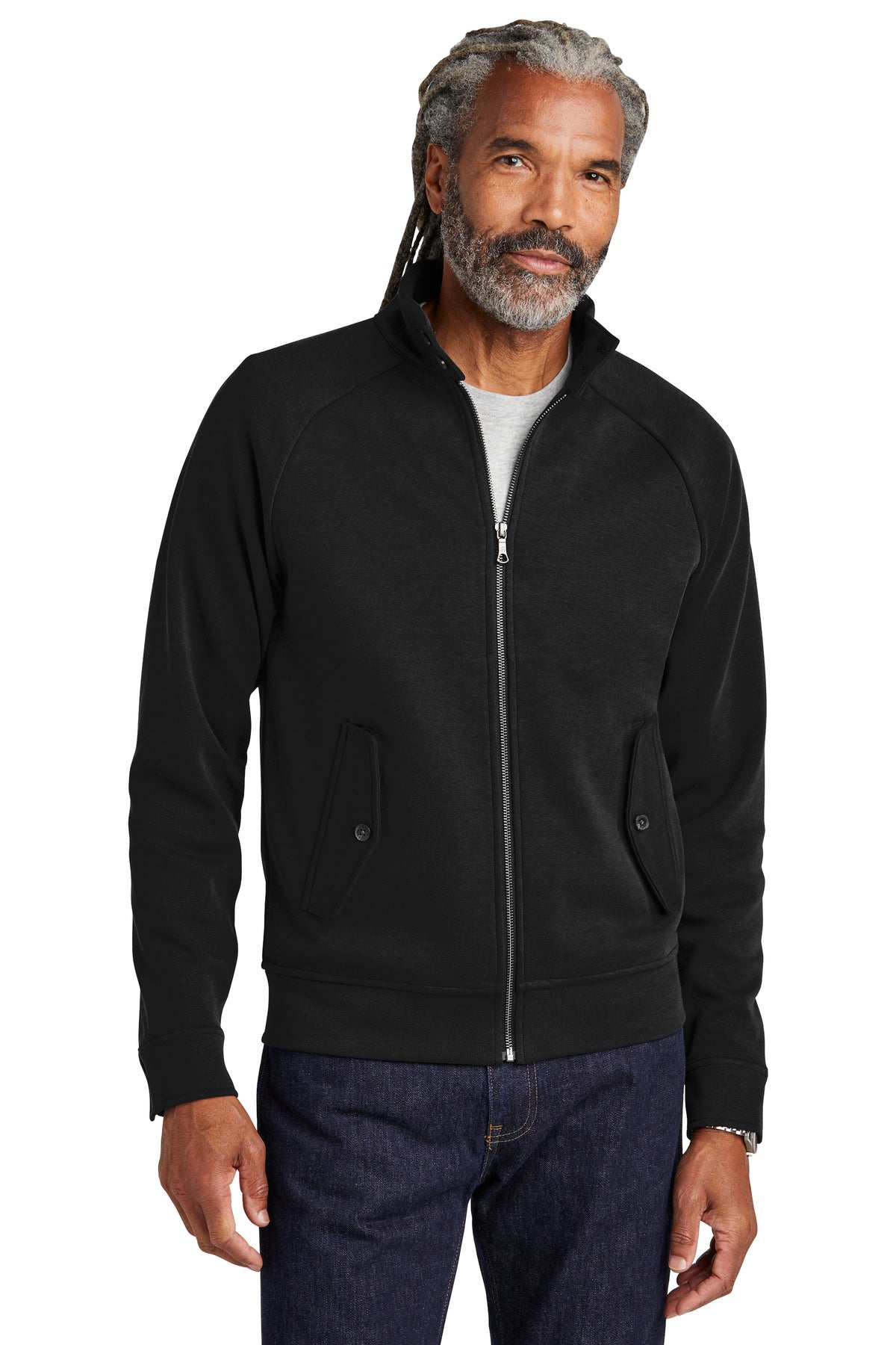 Brooks Brothers Double-Knit Full-Zip - Deep Black