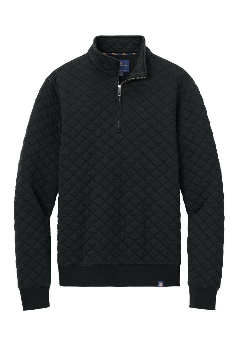 Brooks Brothers Diamond Quilt 1/4-Zip - Deep Black