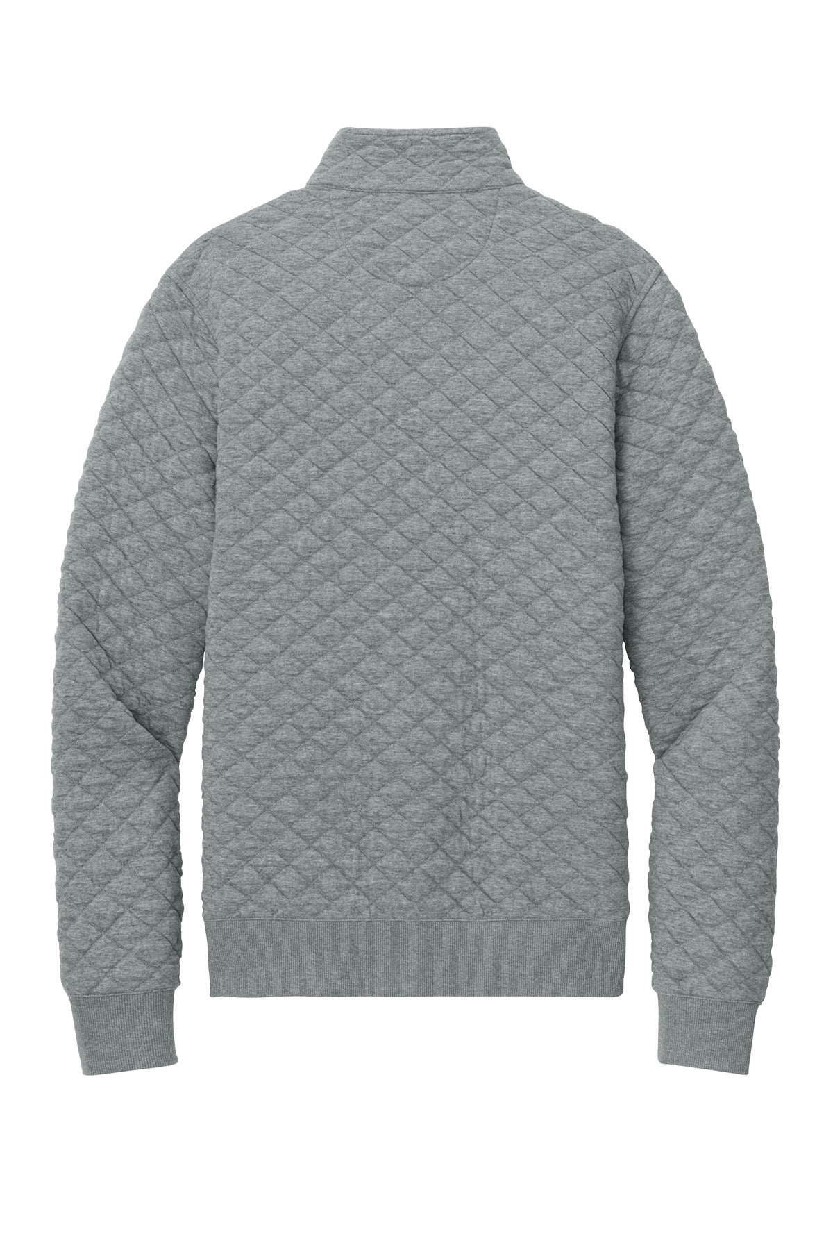 Brooks Brothers Diamond Quilt 1/4-Zip - Light Shadow Grey Heather