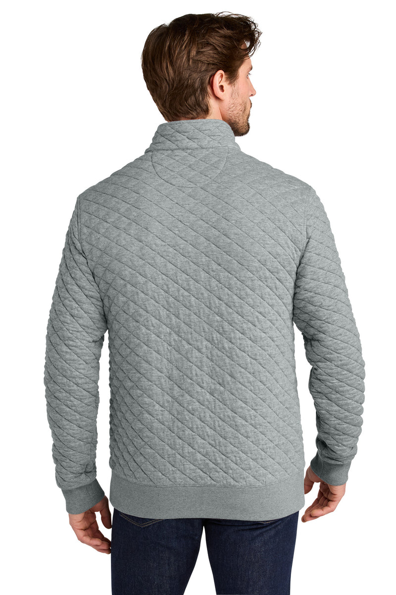 Brooks Brothers Diamond Quilt 1/4-Zip - Light Shadow Grey Heather