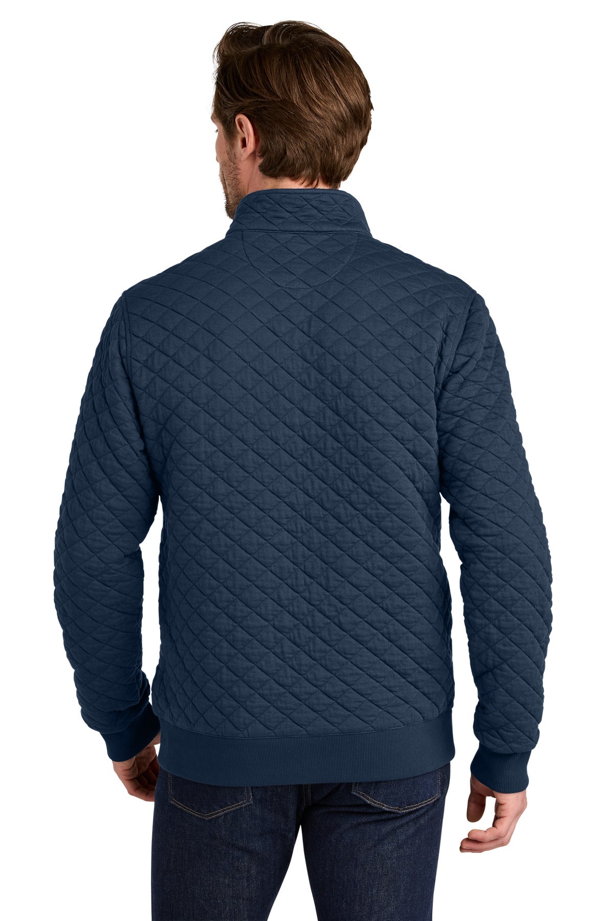 Brooks Brothers Diamond Quilt 1/4-Zip - Navy Blazer