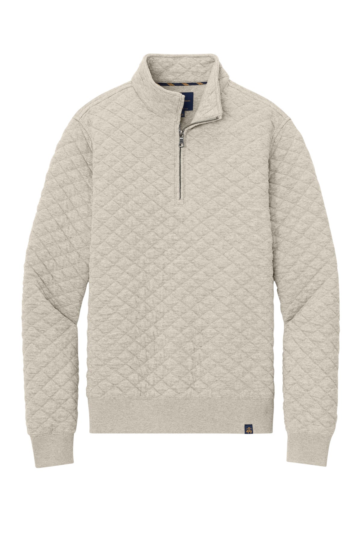 Brooks Brothers Diamond Quilt 1/4-Zip - Oatmeal Heather