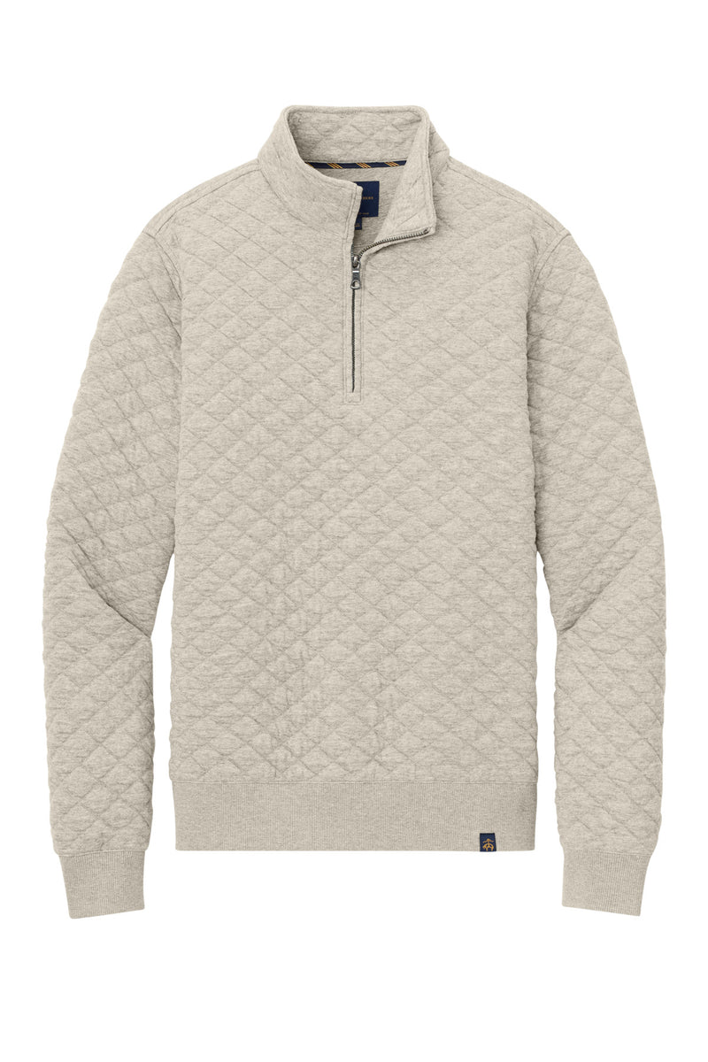 Brooks Brothers Diamond Quilt 1/4-Zip - Oatmeal Heather
