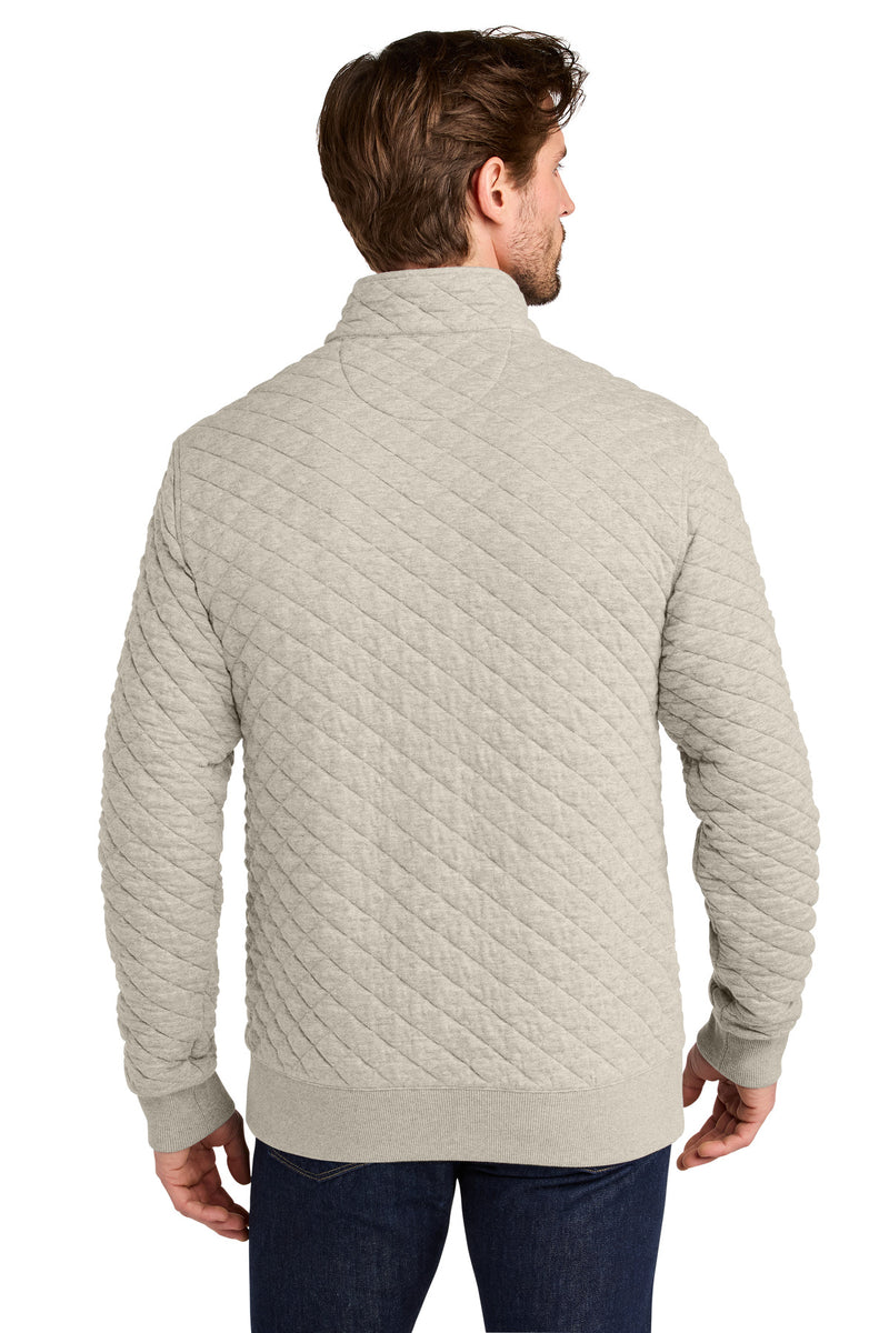 Brooks Brothers Diamond Quilt 1/4-Zip - Oatmeal Heather
