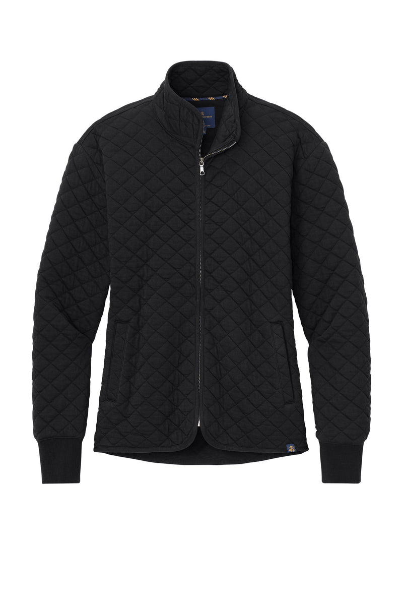 Brooks Brothers Women's Diamond Quilt Full-Zip - Deep Black