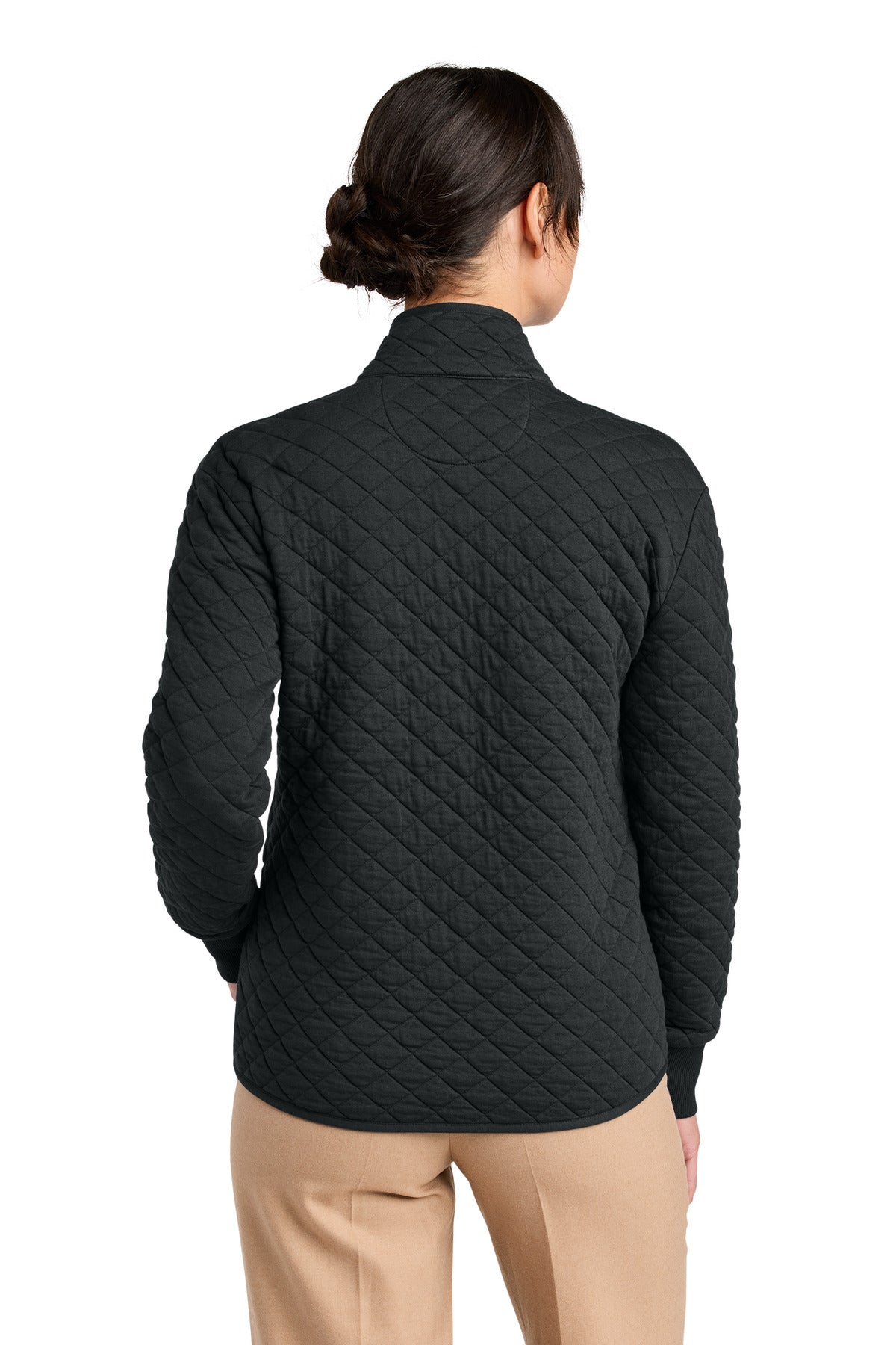 Brooks Brothers Women's Diamond Quilt Full-Zip - Deep Black