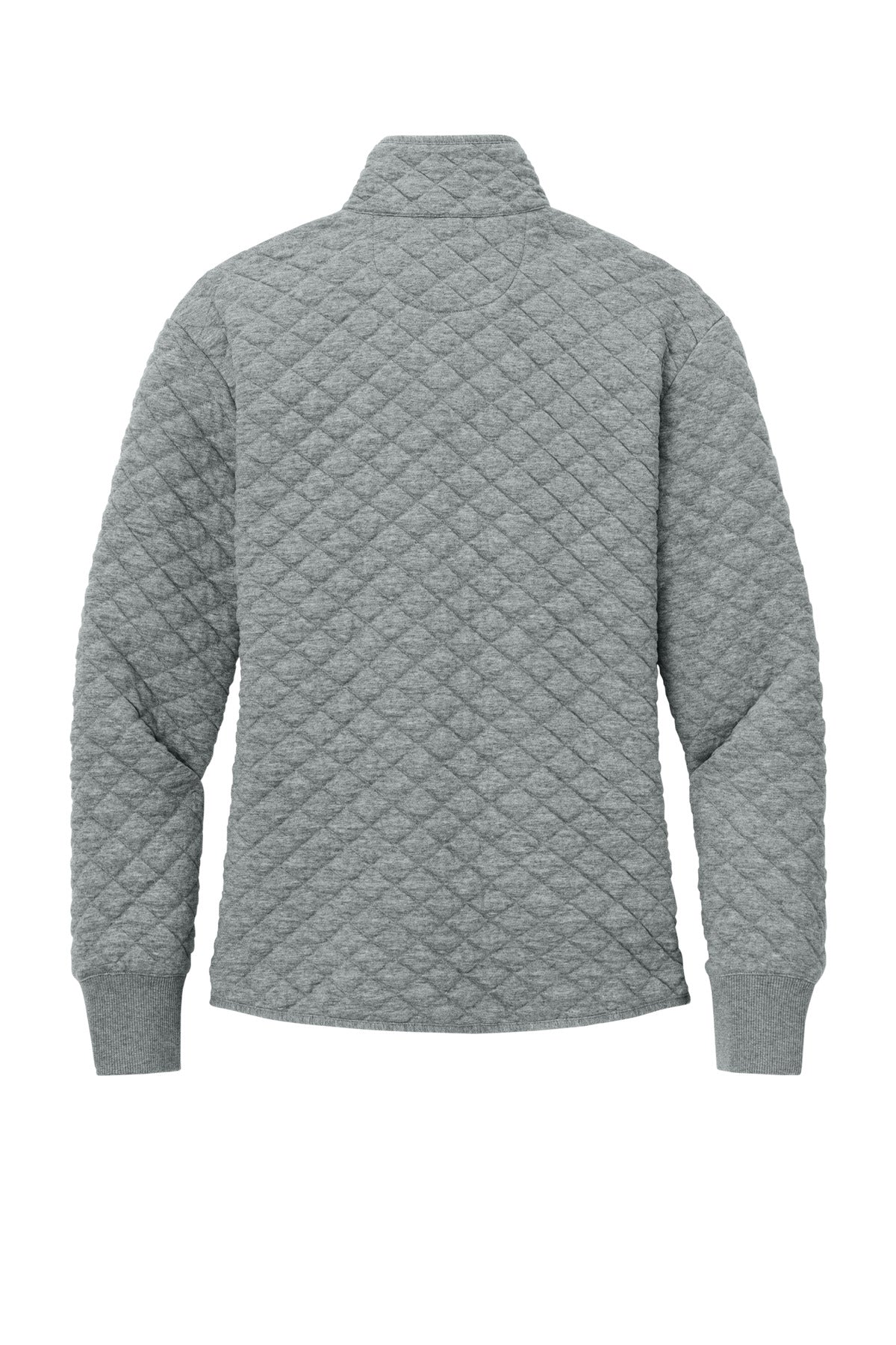 Brooks Brothers Women's Diamond Quilt Full-Zip - Light Shadow Grey Heather