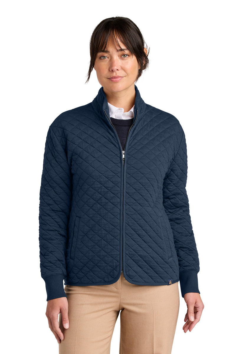 Brooks Brothers Women's Diamond Quilt Full-Zip - Navy Blazer