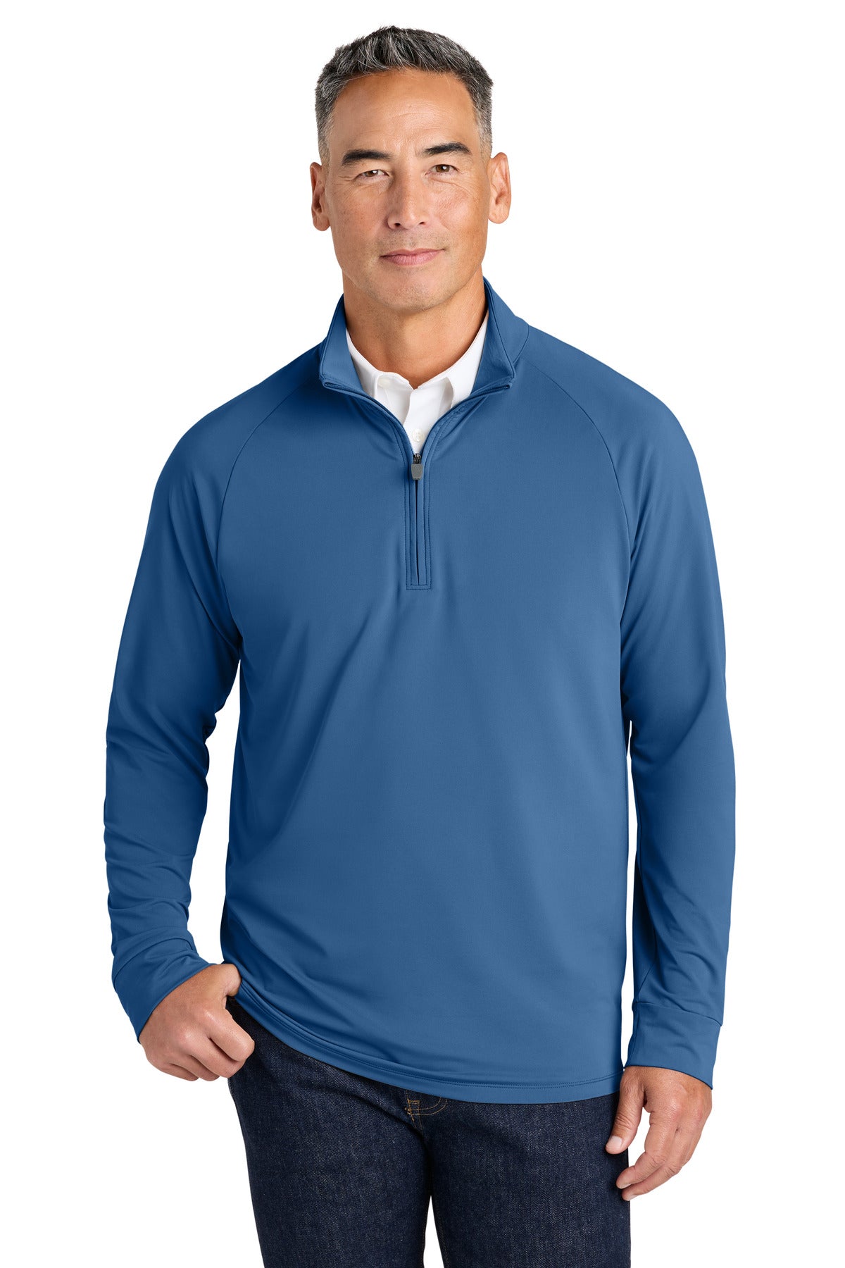 Brooks Brothers Luxe Performance 1/4-Zip - Charter Blue