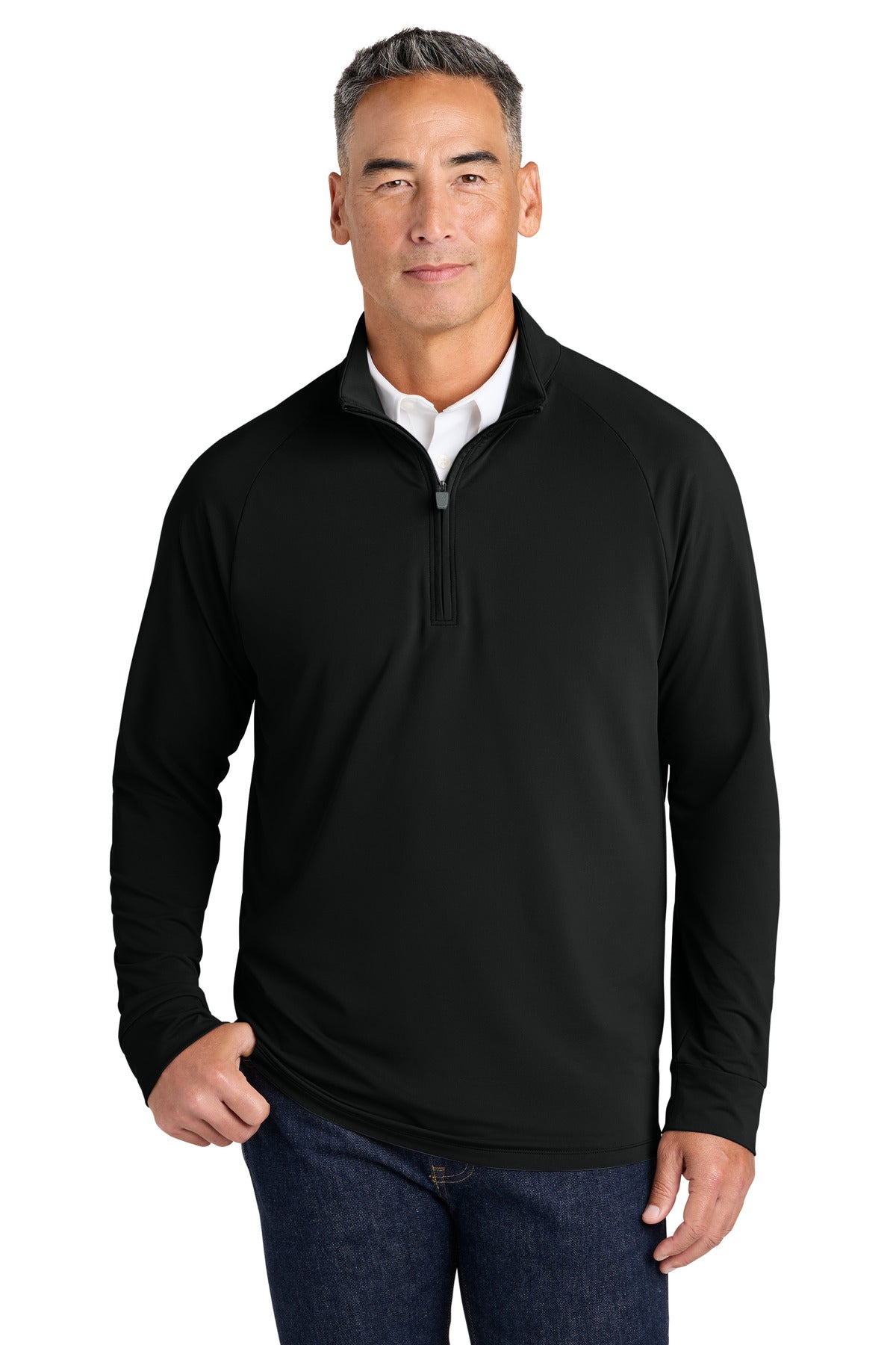 Brooks Brothers Luxe Performance 1/4-Zip - Deep Black