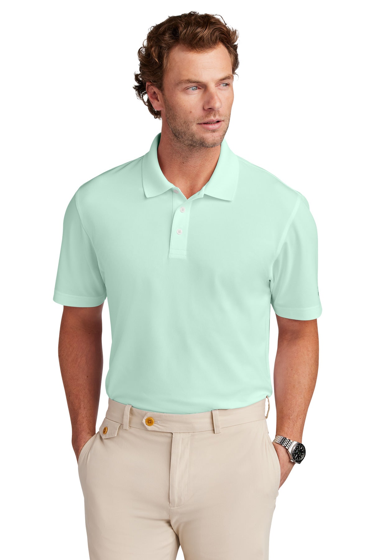 Brooks Brothers Mesh Pique Performance Polo - Soft Mint