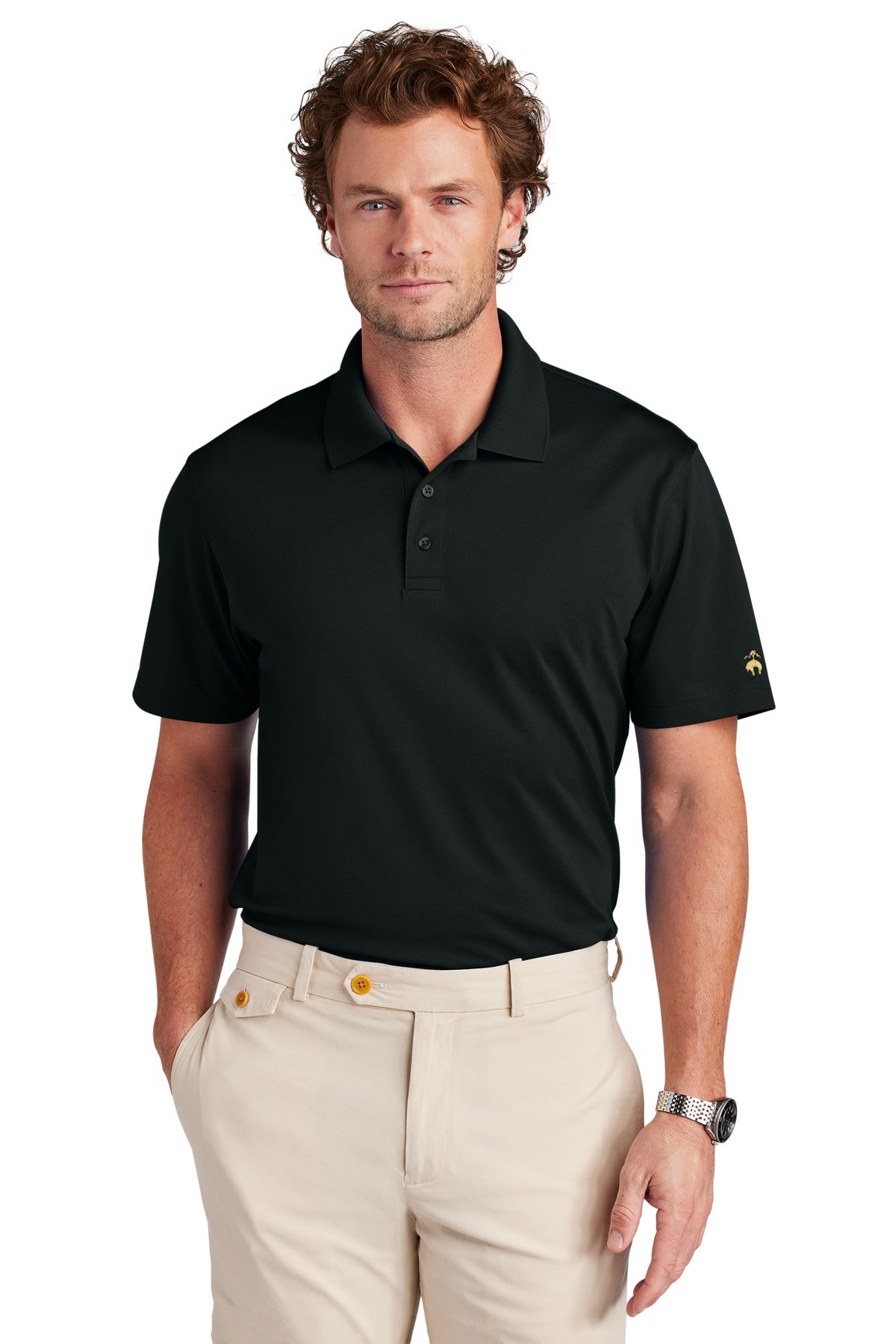 Brooks Brothers Mesh Pique Performance Polo - Deep Black