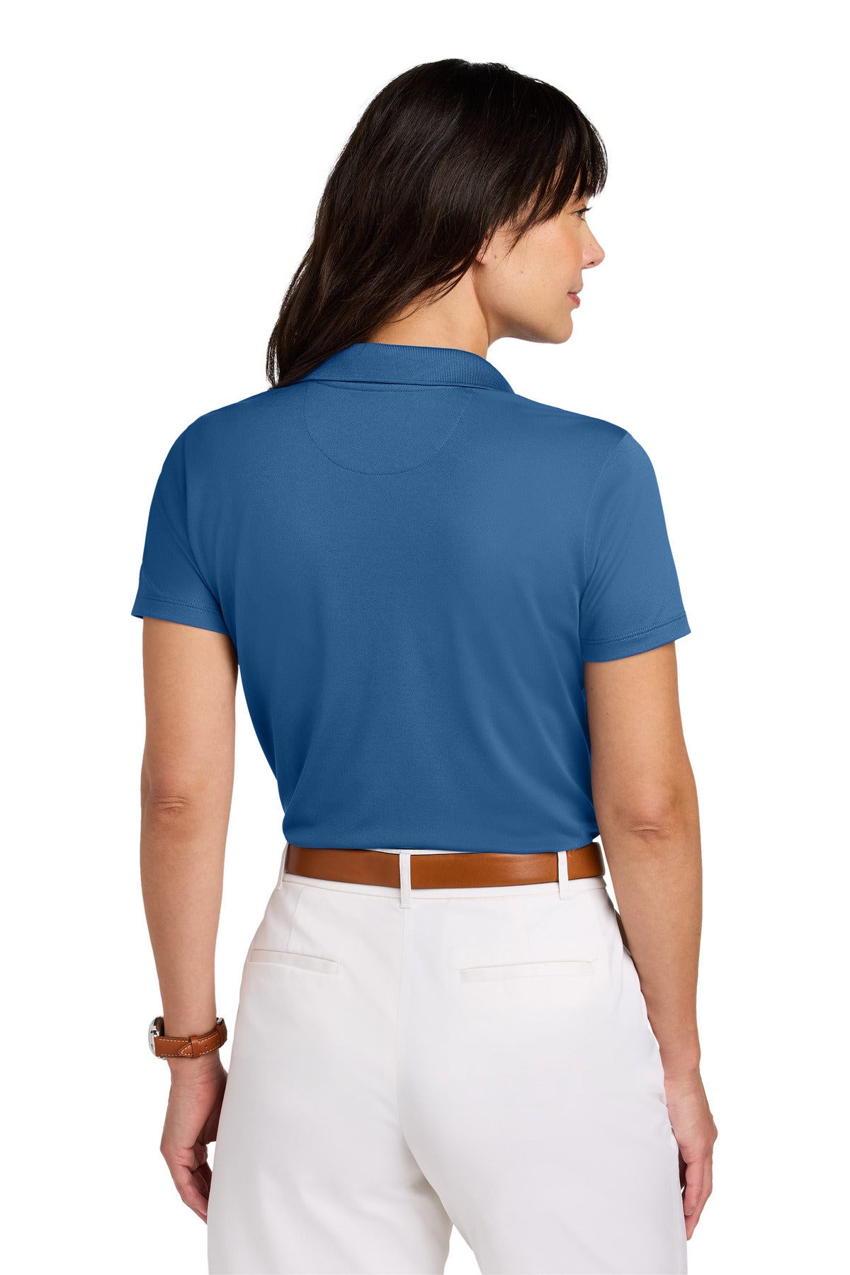Brooks Brothers Women's Mesh Pique Performance Polo - Charter Blue