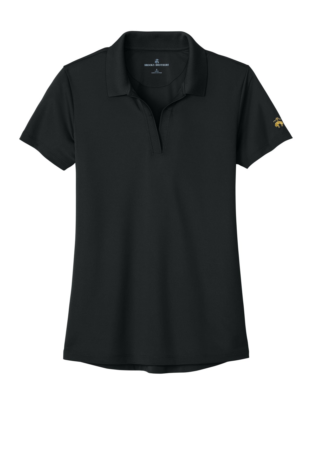 Brooks Brothers Women's Mesh Pique Performance Polo - Deep Black