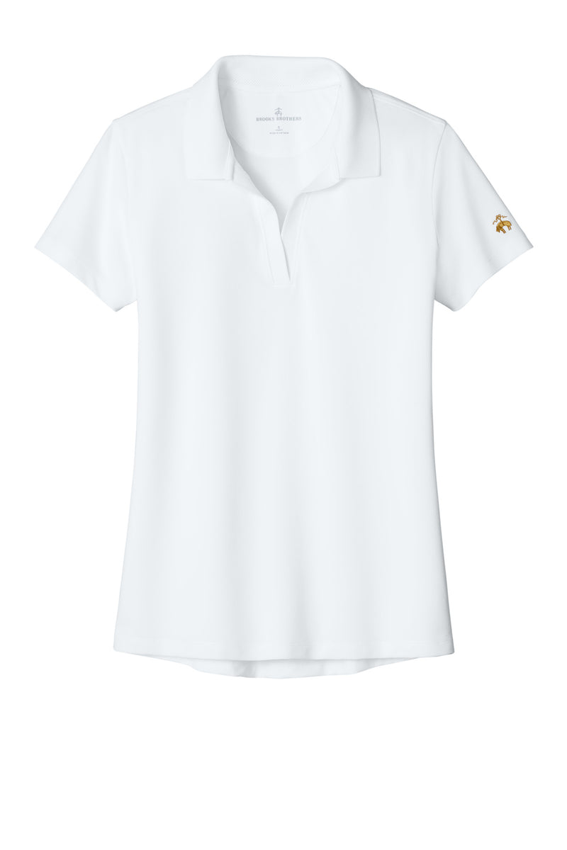 Brooks Brothers Women's Mesh Pique Performance Polo - White
