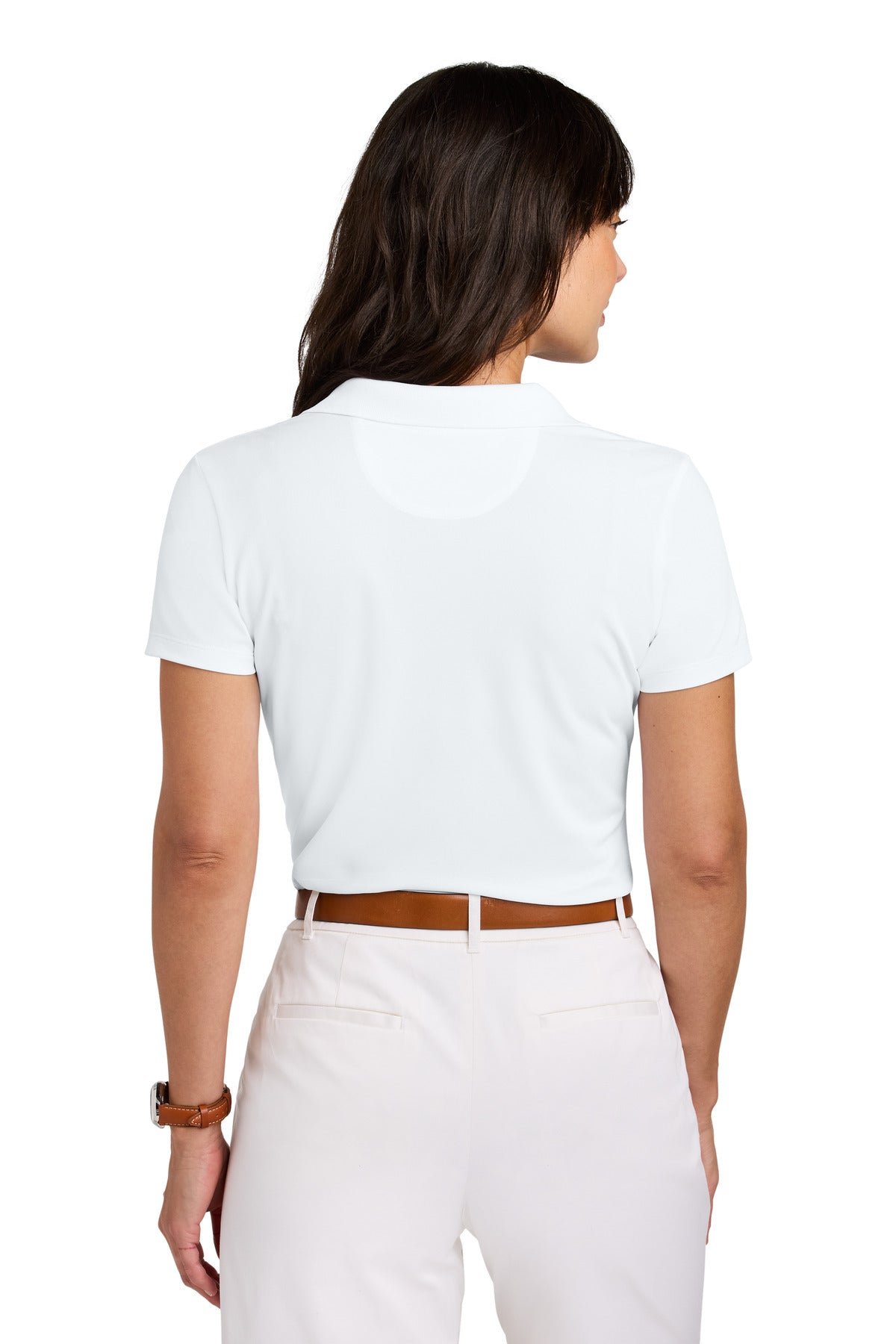 Brooks Brothers Women's Mesh Pique Performance Polo - White