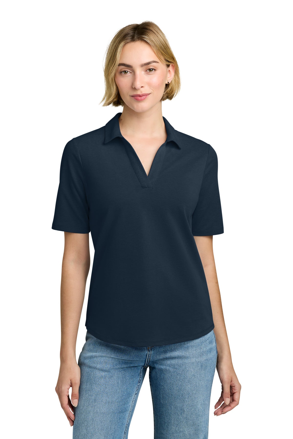 Brooks Brothers Women's Pinpoint Pique Polo - Navy Blazer