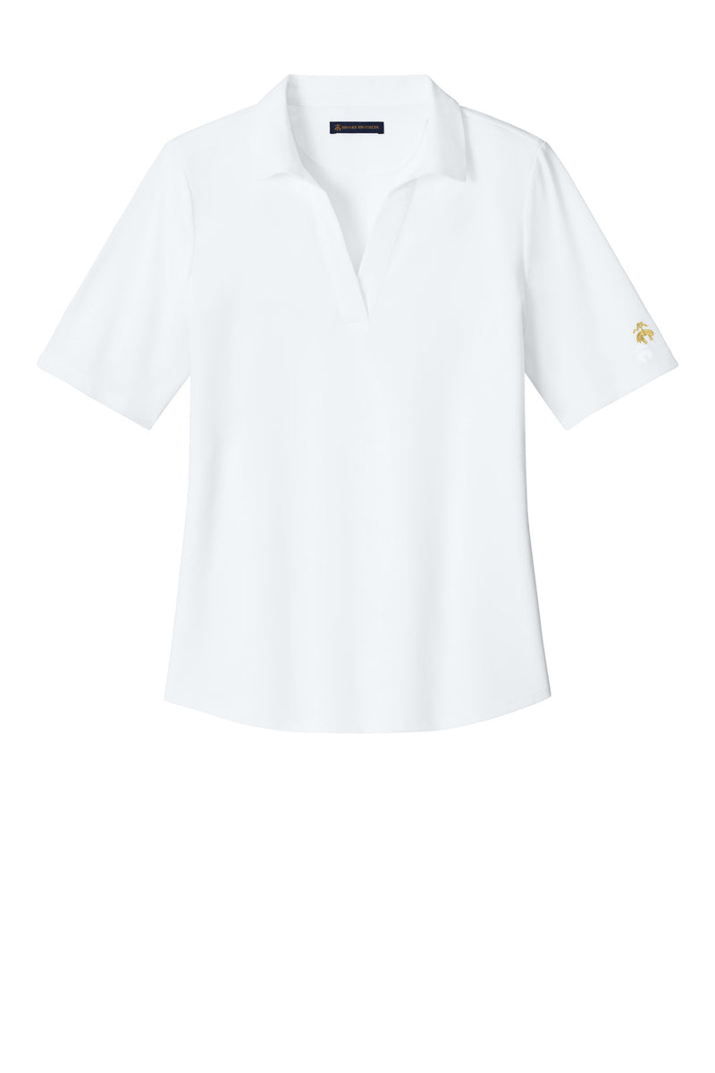Brooks Brothers Women's Pinpoint Pique Polo - White