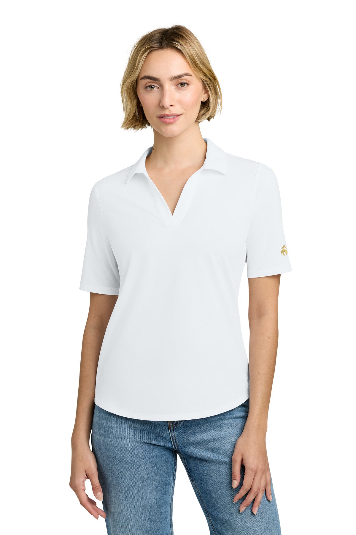 Brooks Brothers Women's Pinpoint Pique Polo - White
