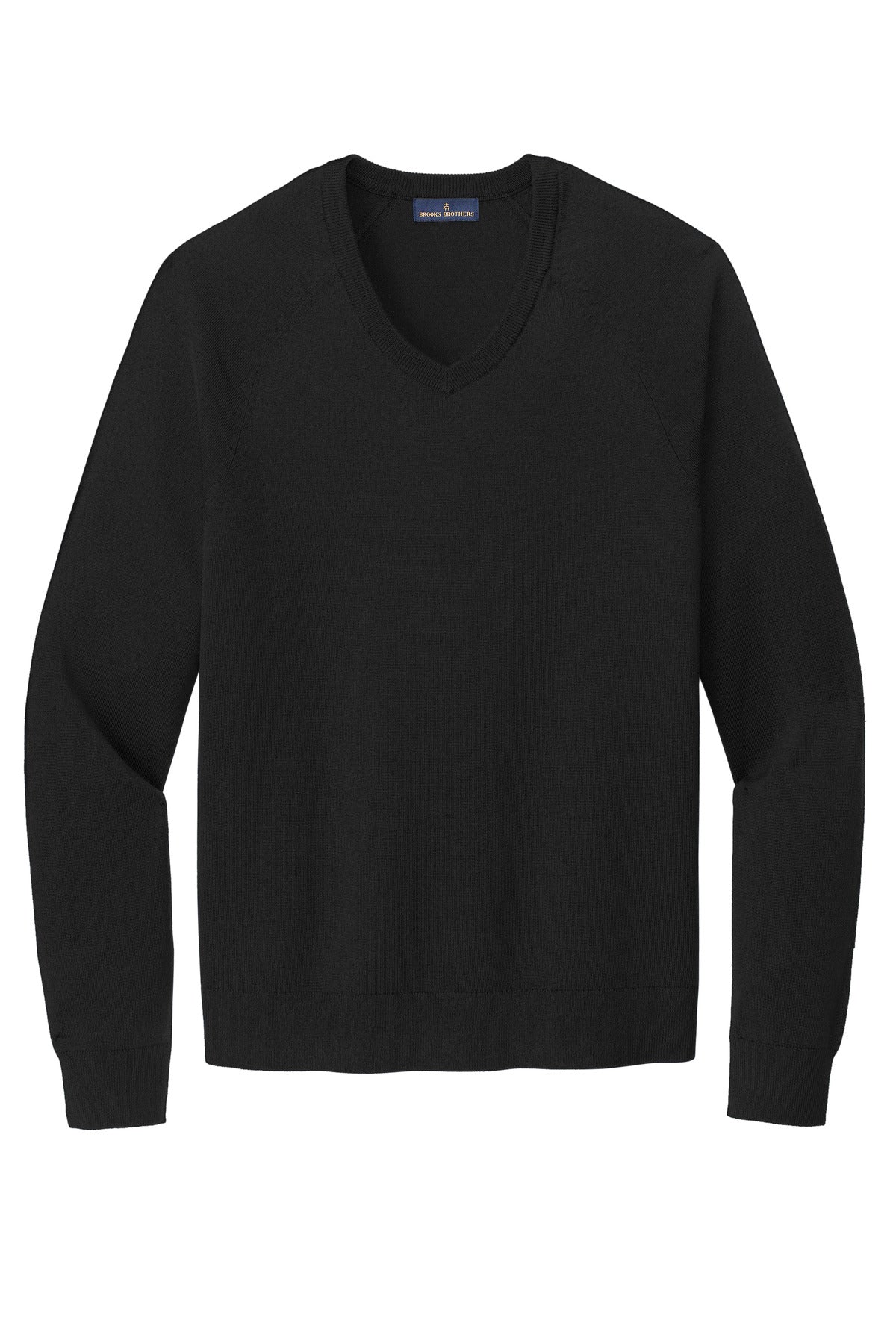Brooks Brothers Cotton Stretch V-Neck Sweater - Deep Black
