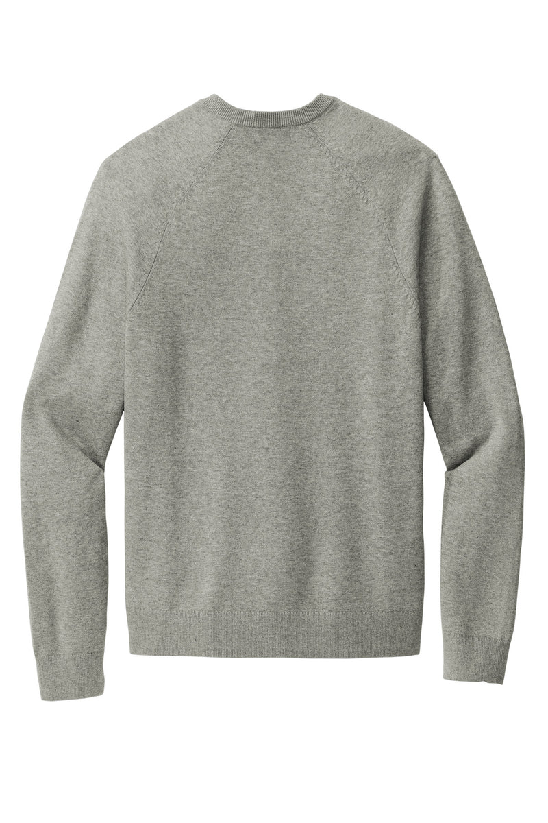 Brooks Brothers Cotton Stretch V-Neck Sweater - Light Shadow Grey Heather