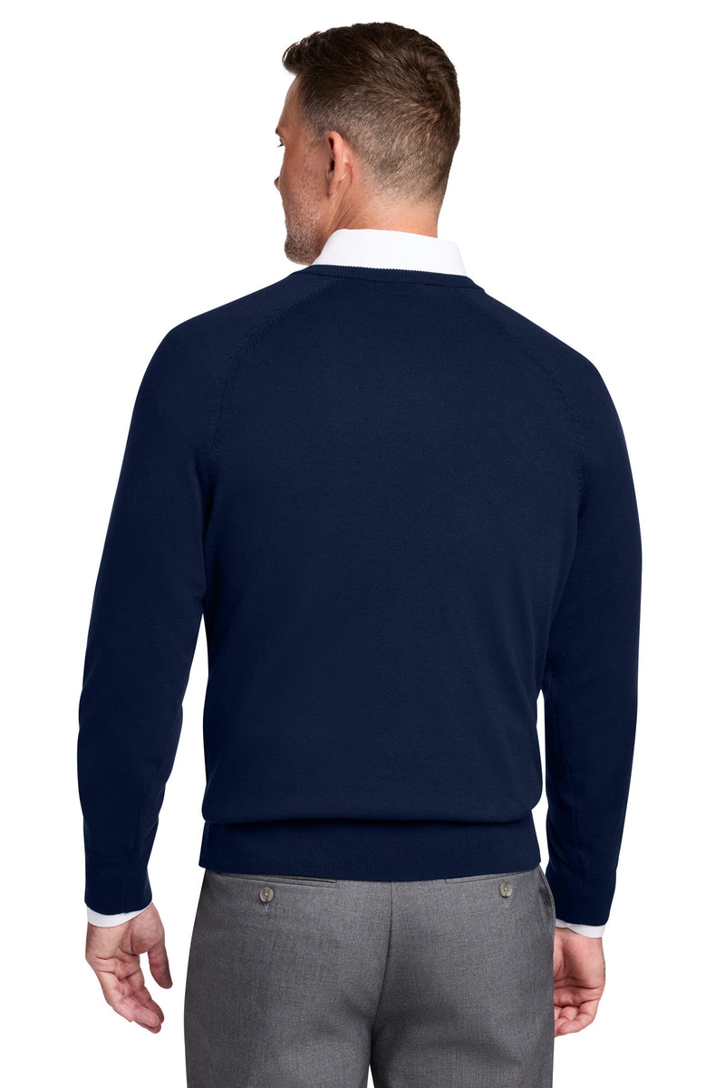 Brooks Brothers Cotton Stretch V-Neck Sweater - Navy Blazer