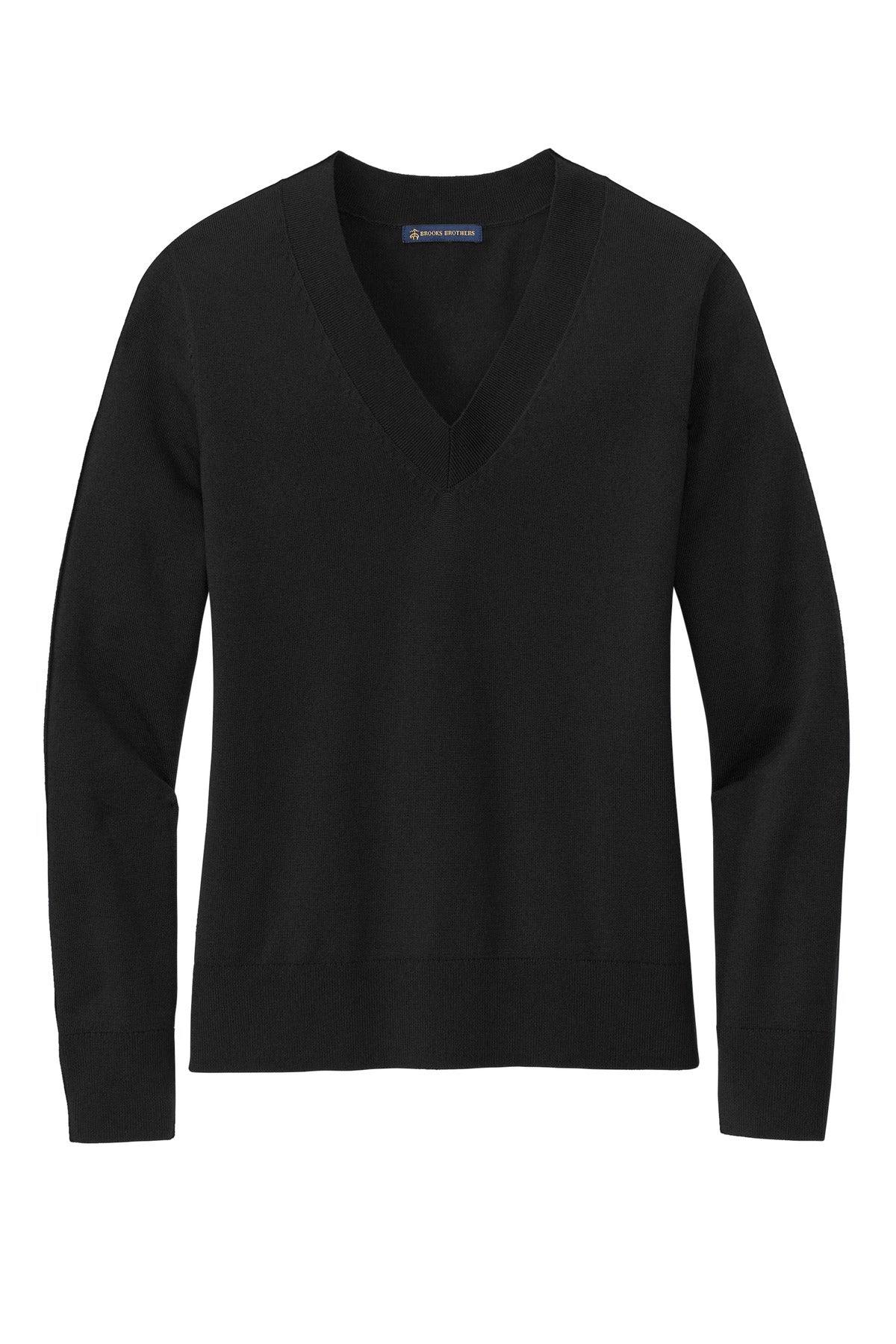 Brooks Brothers Women's Cotton Stretch V-Neck Sweater - Deep Black