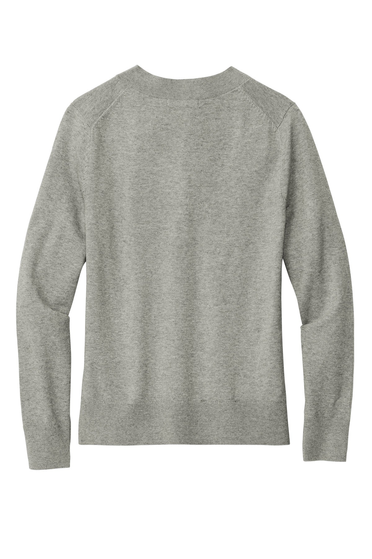 Brooks Brothers Women's Cotton Stretch V-Neck Sweater - Light Shadow Grey Heather