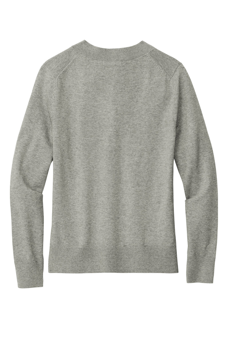 Brooks Brothers Women's Cotton Stretch V-Neck Sweater - Light Shadow Grey Heather