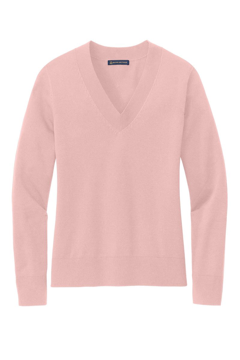 Brooks Brothers Women's Cotton Stretch V-Neck Sweater - Pearl Pink